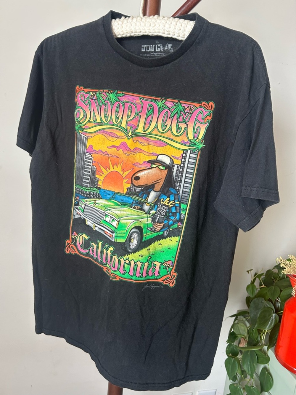 Snoop Dogg California Graphic Tee Size L Black Rap Hip Hop Streetwear Shirt